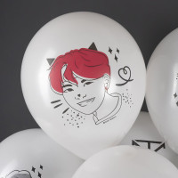 ДБ Шар (12''/30 см) K-POP BTS Белый Пастель 2цв 2ст 25шт ДОН БАЛЛОН продажа в интернет - магазине ПраздникМастер