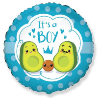 Ф Круг (18"/46 см) IT'S A BOY Авокадо 1шт в интернет магазине Праздникмастер