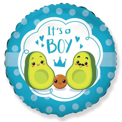 Ф Круг (18"/46 см) IT'S A BOY Авокадо 1шт в интернет магазине Праздникмастер