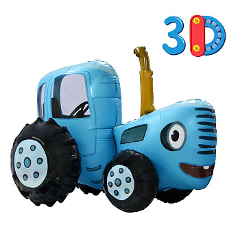 F Фигура (28''/71 см) 3D Синий трактор 1шт