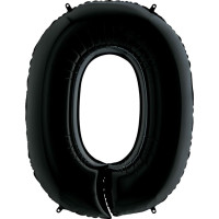 Г Цифра 0 (40"/102 см) Черный Black Пастель 1шт в интернет магазине Праздникмастер