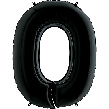 Г Цифра 0 (40"/102 см) Черный Black Пастель 1шт