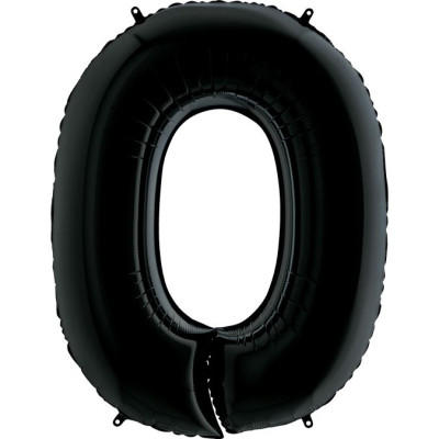 Г Цифра 0 (40"/102 см) Черный Black Пастель 1шт в интернет магазине Праздникмастер