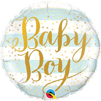 П Круг (18"/45 см) Baby Boy Полосы голубые 1шт
