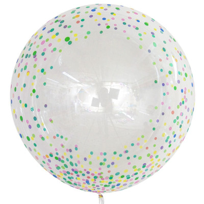 F Bubble Deco (20''/51 см) Разноцветное конфетти Прозрачный 1шт