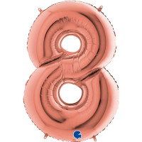 Г Цифра 8 (40"/102 см) Розовое золото Rose Gold 1шт в интернет магазине Праздникмастер