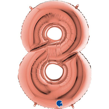 Г Цифра 8 (40"/102 см) Розовое золото Rose Gold 1шт