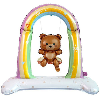 ВЗ Фигура (58"/147 см) AIR Мишка качающийся на качелях 1шт