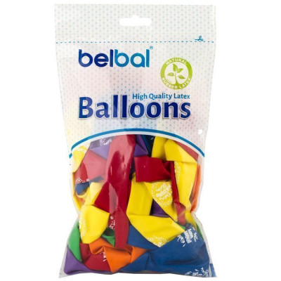 Б Шар (14"/36 см) С ДР Конфетти Флажки Ассорти Пастель 2ст 50шт BELBAL продажа в интернет - магазине ПраздникМастер