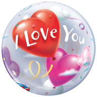 П Bubble (22"/56 см) Шары-Сердца ILY 1шт