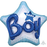 А Звезда (32"/81 см) Джамбо Baby Boy Голубой Металлик 1шт в интернет магазине Праздникмастер