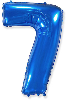 Ф Цифра 7 (40''/102 см) Синий 1шт