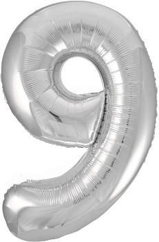 F Цифра 6/9 (34''/86 см) Серебро 1 шт