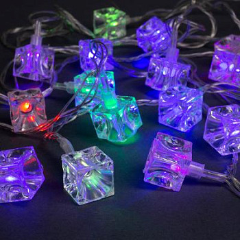 Гирлянда Нить Кубики прозрачная нить 20 ламп LED Свечение мульти 5 м 1 шт