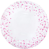 F Bubble Deco (20''/51 см) Розовое конфетти Прозрачный 1шт