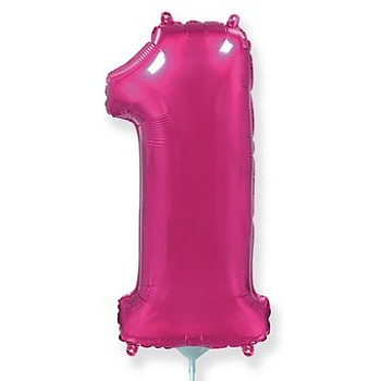 Ф Цифра 1 (16"/40 см) Фуксия Fuchsia 1шт