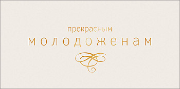 Конверт для денег Прекрасным молодоженам Надпись 16,8х8,4см 1шт фотография