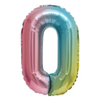 ПМ Цифра 0 (32''/81 см) Нежная радуга Градиент/Надув воздухом 1шт в интернет магазине Праздникмастер