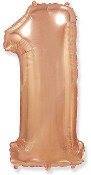 ПМ Цифра 1 (40''/102 см) Slim Розовое золото 1шт