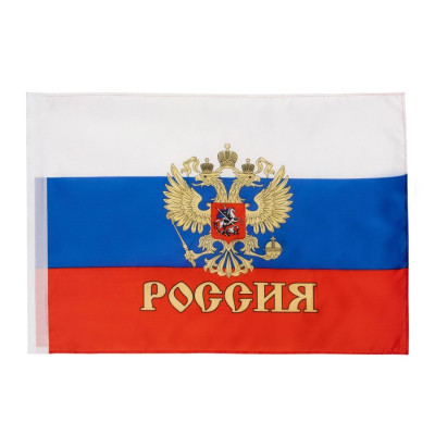 Флаг России с гербом 60х90 см 1 шт фотография