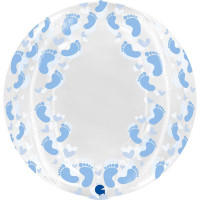 Г Bubble Deco (19''/48 см) Ножка малыша Прозрачный/Голубой Кристалл 1шт